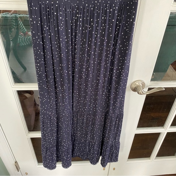 Seraphine Maternity Tiered Maxi Dress Small Navy White Dot - Picture 9 of 16